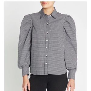 FRAME DENIM EXTREME GINGHAM BLOUSE